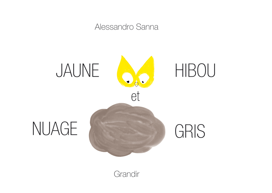 Jaune hibou et nuage gris