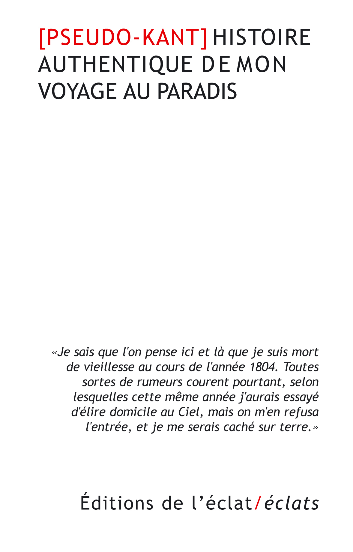 HISTOIRE AUTHENTIQUE DE MON VOYAGE AU PARADIS