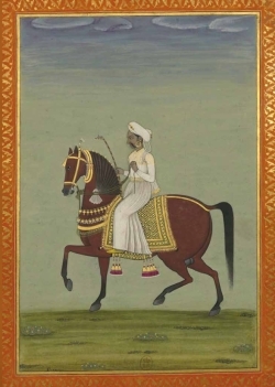 Carnet ligné Prince indien à cheval, miniature 18e