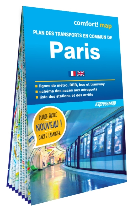 Plan des transports en commun de Paris (carte format poche laminée - plan de ville)