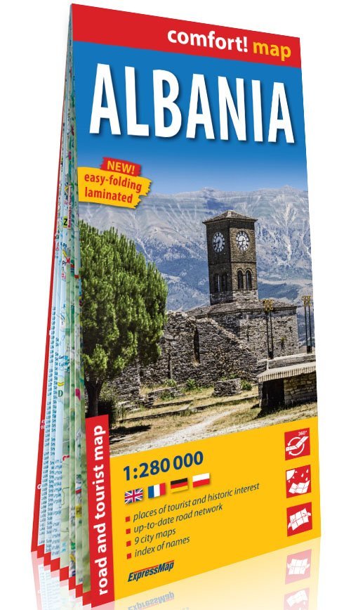 Albanie 1/280.000 (Ang) (carte grand format laminée)