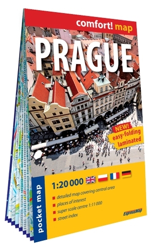 Prague 1/20.000 (carte laminée format poche - plan de ville)