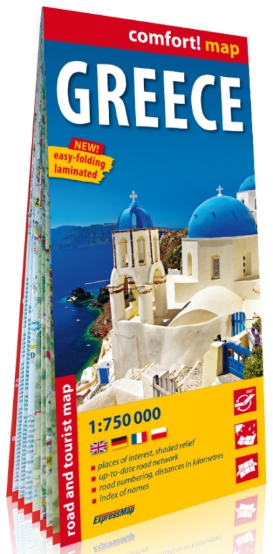 Grèce 1/750.000 (carte grand format laminée)
