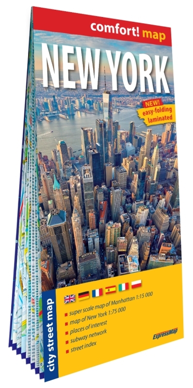 New York 1/75.000, 1/15.000 (carte grand format laminée - plan de ville)