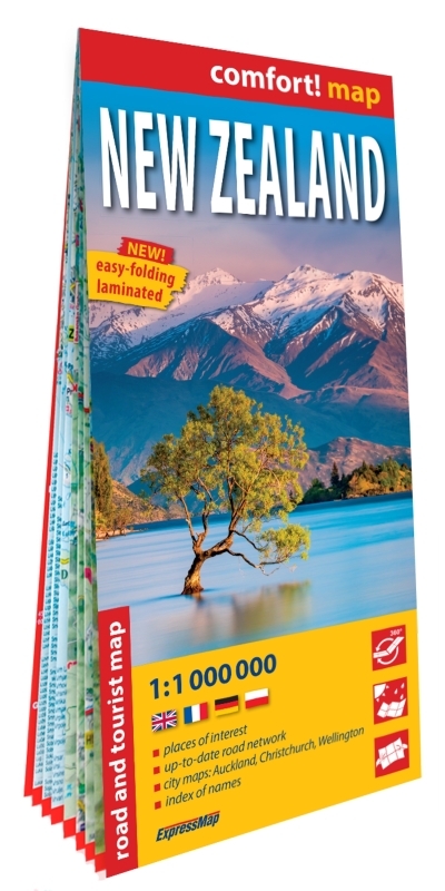 Nouvelle-Zélande 1/1.000.000 (carte grand format laminée). New Zealand