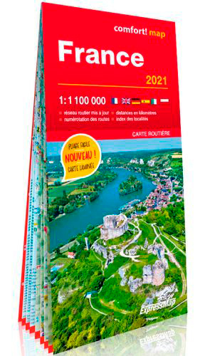 France 2021 1/1M (Carte Grand Format Laminée)