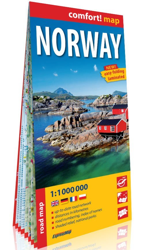 Norvège (Ang) 1/1M (carte grand format laminée)