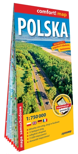 Pologne 1/750.000 (carte grand format laminée)