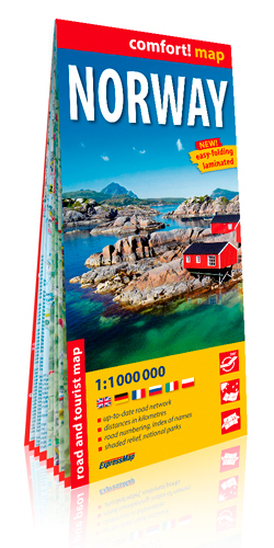 Norvège (Ang) 1/1M Carte Grand Format Laminée