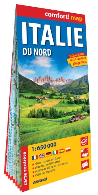 Italie du Nord 1/650.000 (carte grand format laminée)