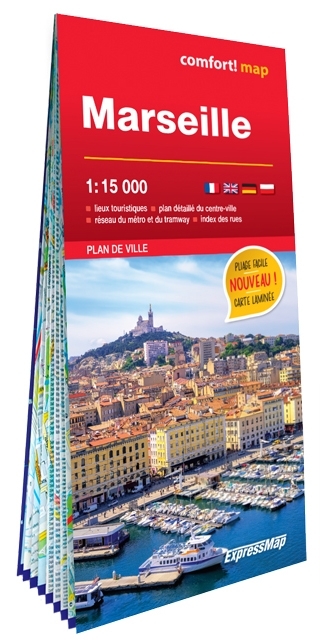 Marseille 1/15.000 (carte grand format laminée - plan de ville)