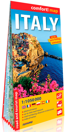 Italie (Ang) 1/1M050 Carte Grand Format Laminée