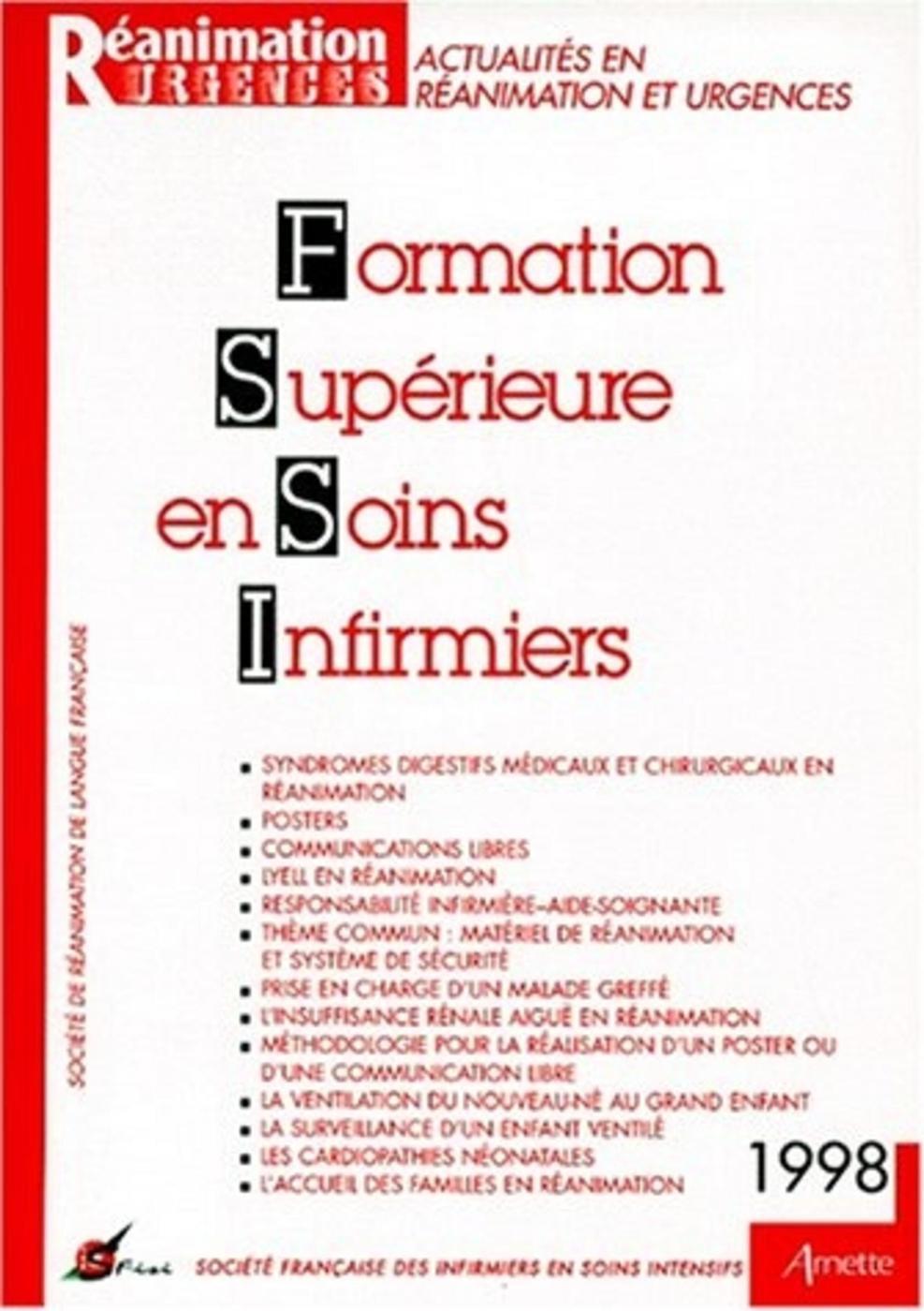 FORMATION SUPERIEURE EN SOINS INFIRMIERS 1998
