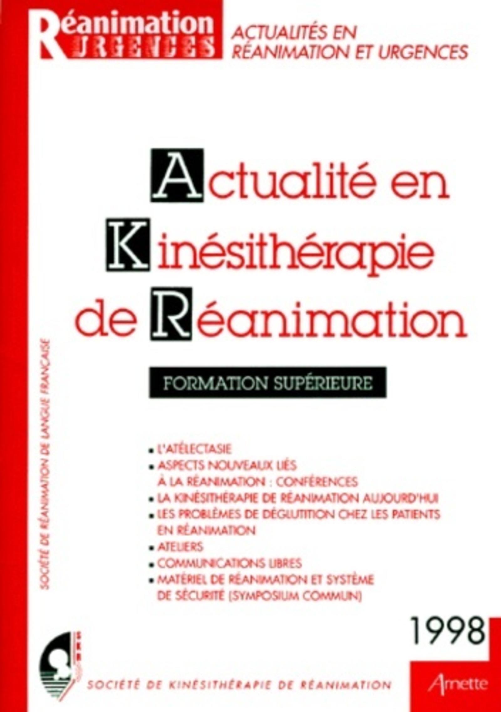 ACTUALITE EN KINESITHERAPIE DE REANIMATION   1998