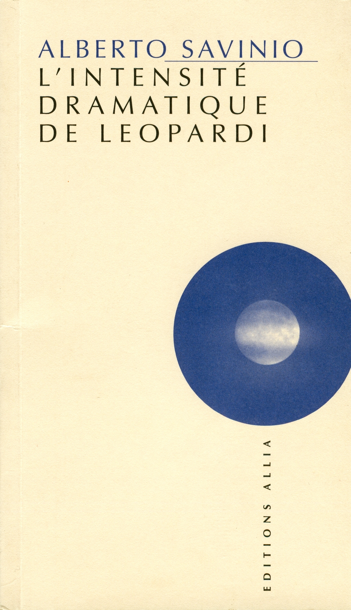 L'INTENSITE DRAMATIQUE DE LEOPARDI