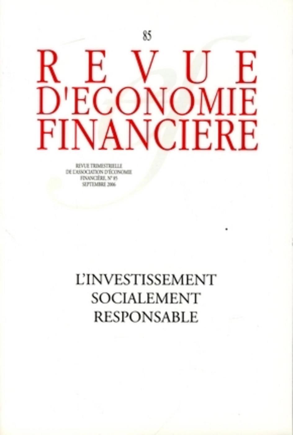 L'investissement socialement responsable - N° 85 - Septembre 2006