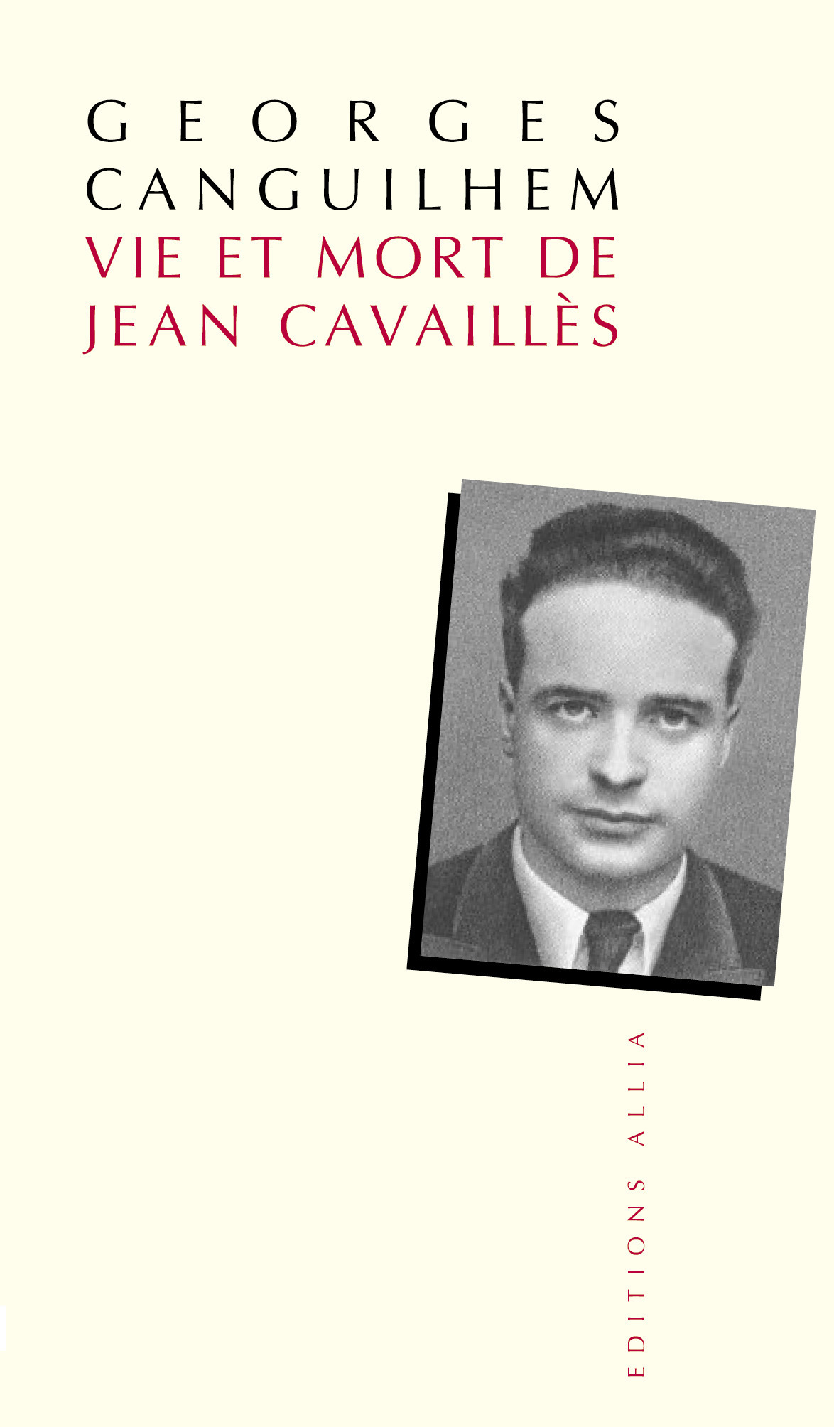 VIE ET MORT DE JEAN CAVAILLES ancienne édition