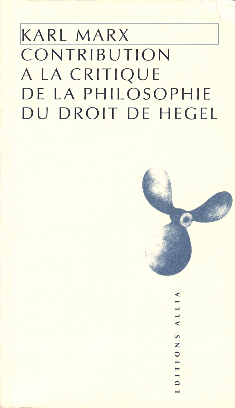 CONTRIBUTION A LA CRITIQUE DE LA PHILOSOPHIE ancienne édit