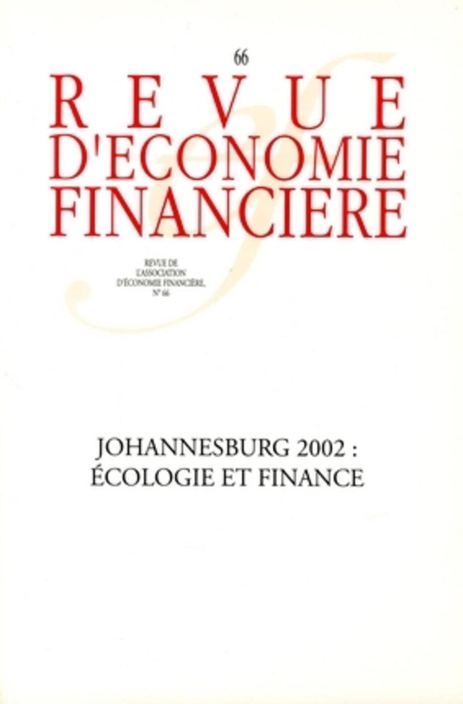 Johannesburg 2000 : écologie et finance