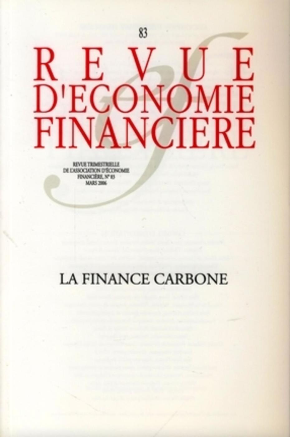 La finance carbone - N° 83 - Mars 2006