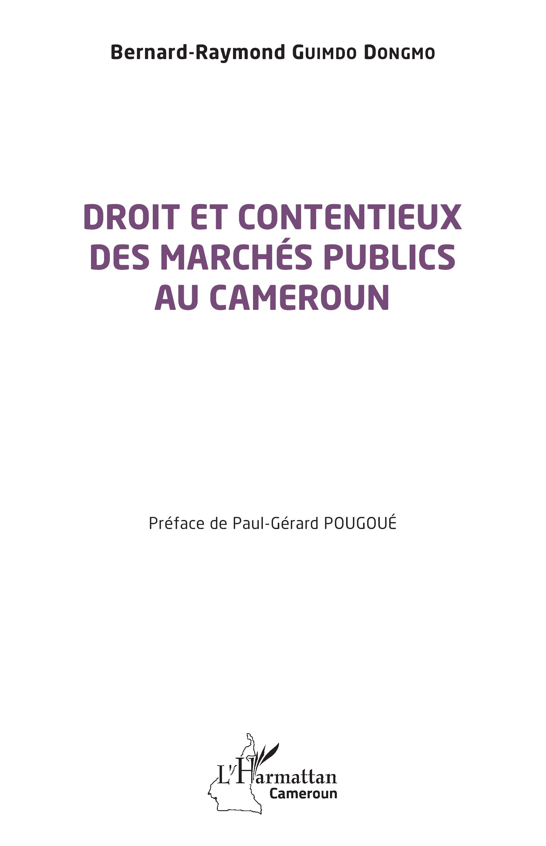 Droit et contentieux des marchés publics au Cameroun