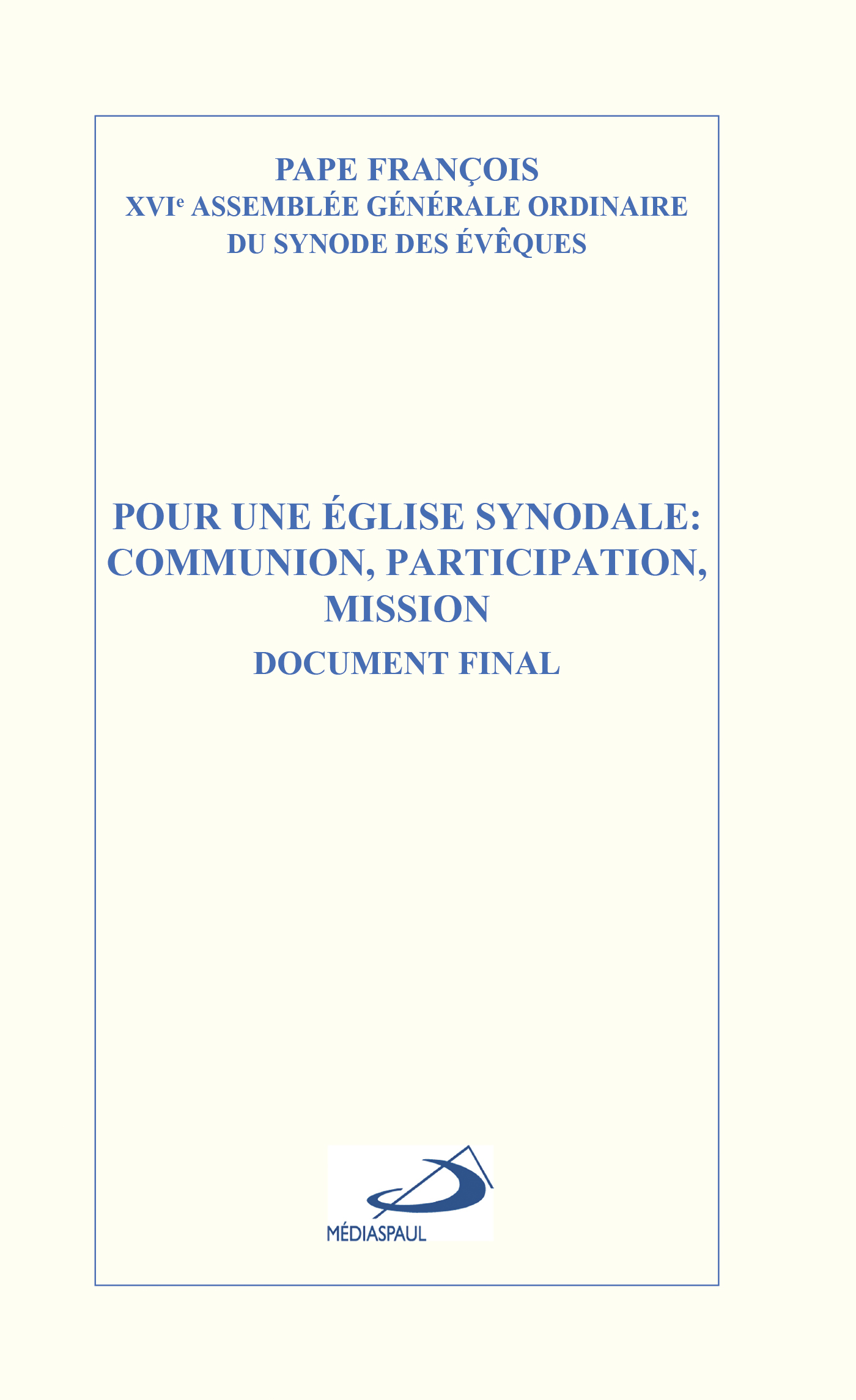 Pour une Église synodale