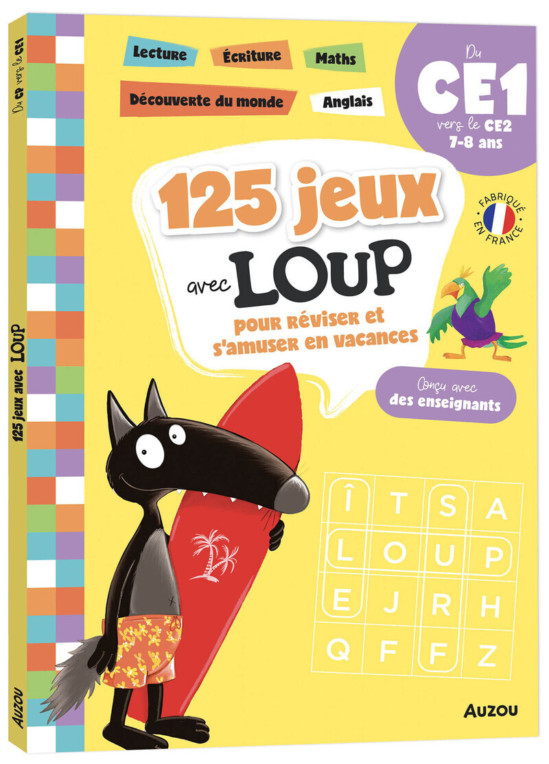 125 jeux avec Loup du CE1 au CE2 - Cahier de vacances 2025