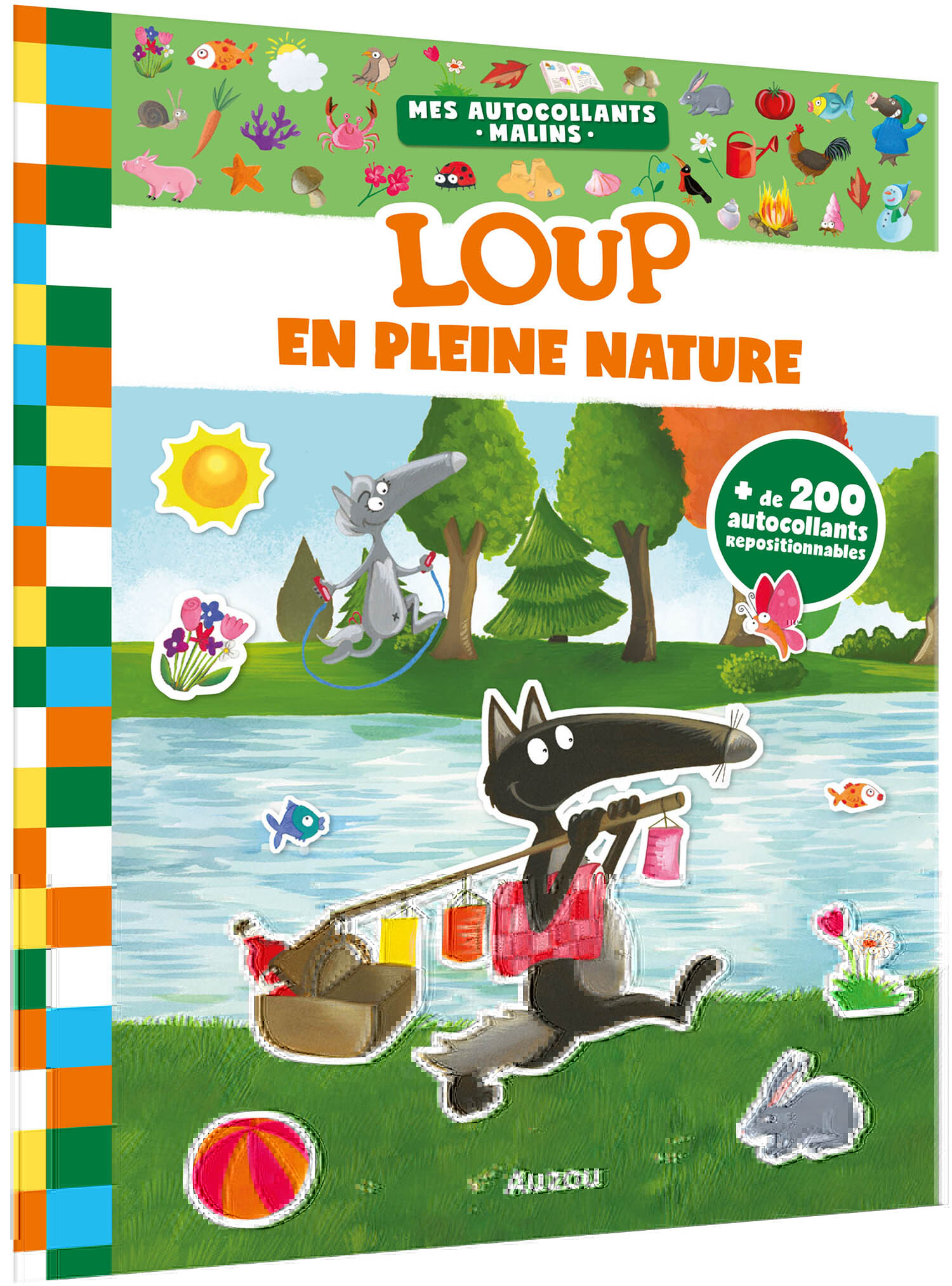 MES AUTOCOLLANTS MALINS - LOUP EN PLEINE NATURE