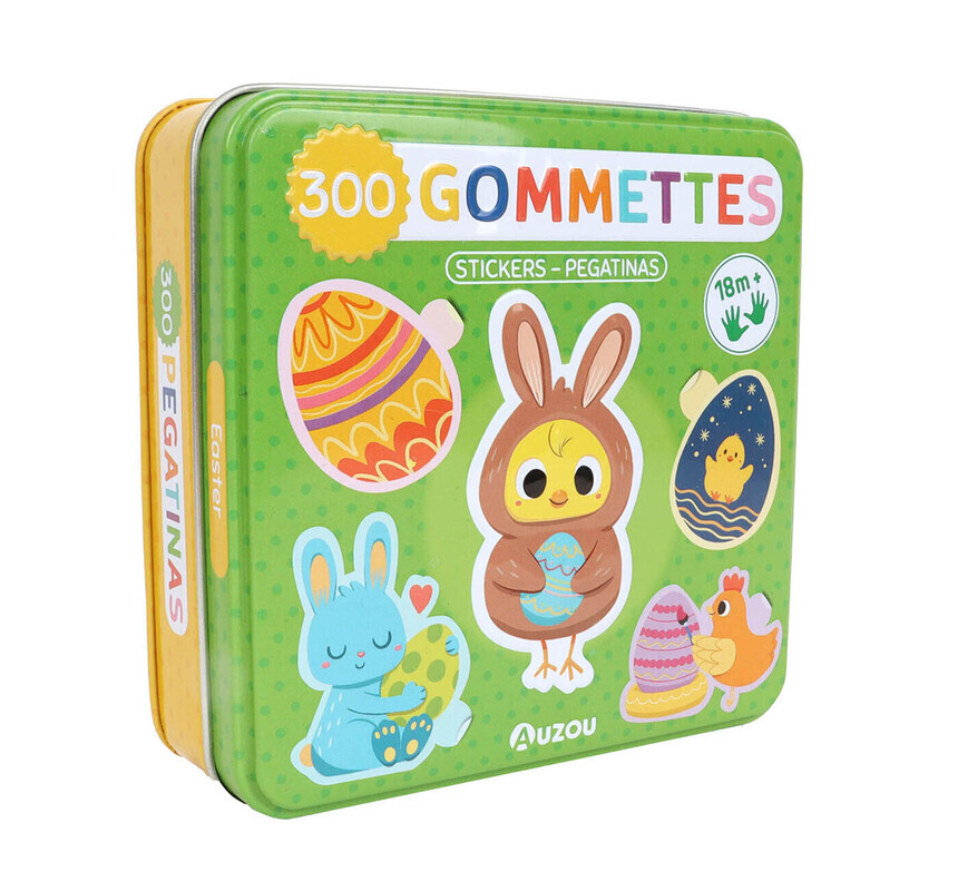 Boite de gommettes métal - pâques