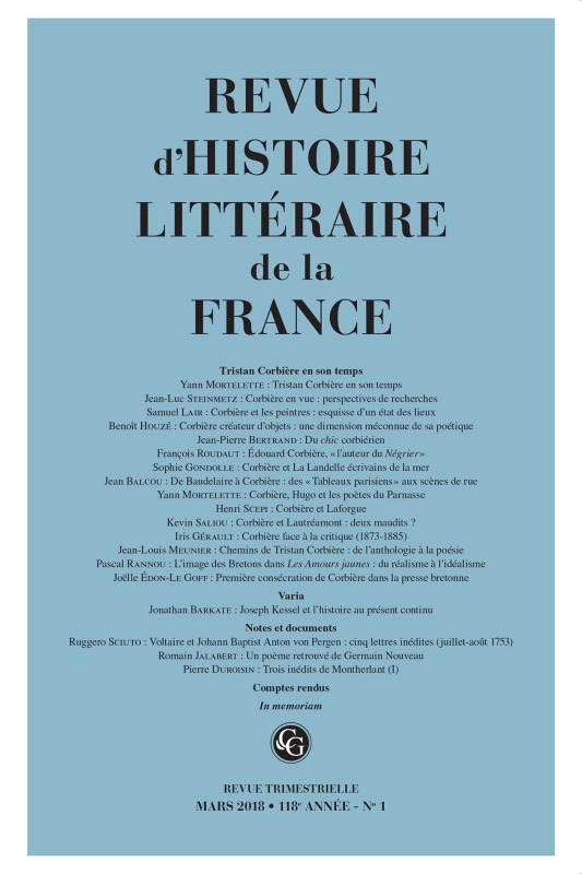 Revue d'Histoire littéraire de la France