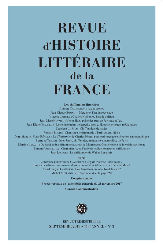 Revue d'Histoire littéraire de la France