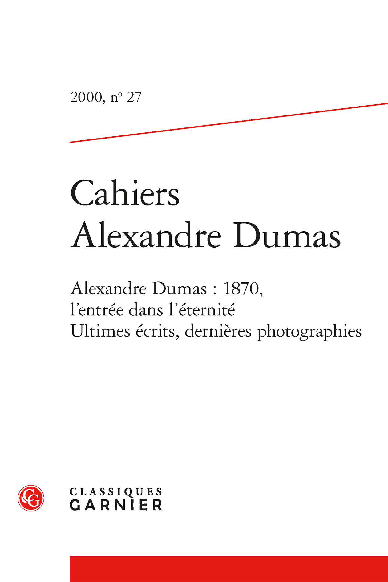 Cahiers Alexandre Dumas