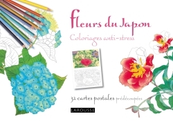 Fleurs du Japon coloriages anti-stress 32 cartes postales