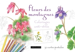 cartes postales Fleurs de montagne coloriages anti-stess