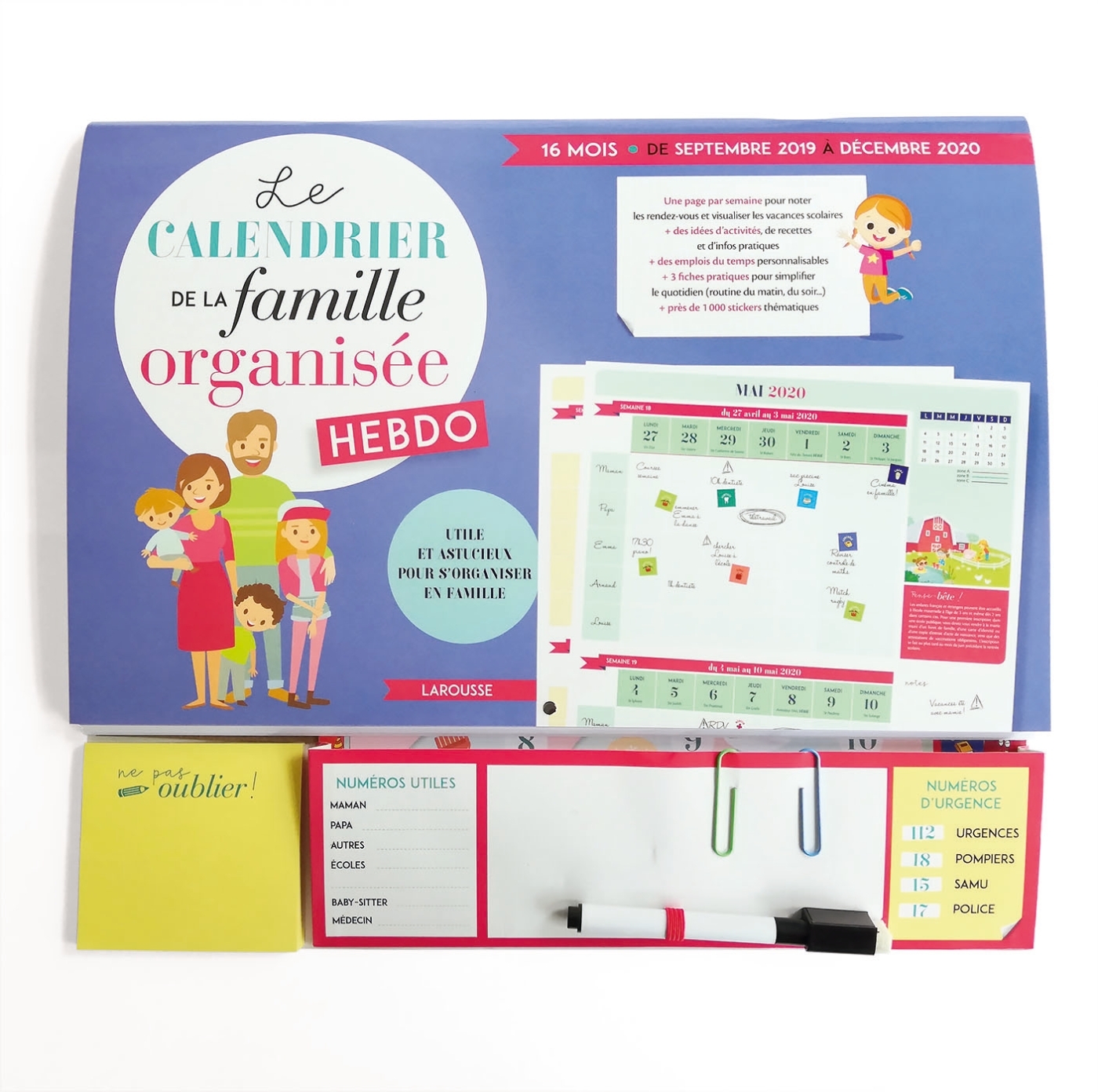 Le calendrier de la famille organisée hebdo 2020