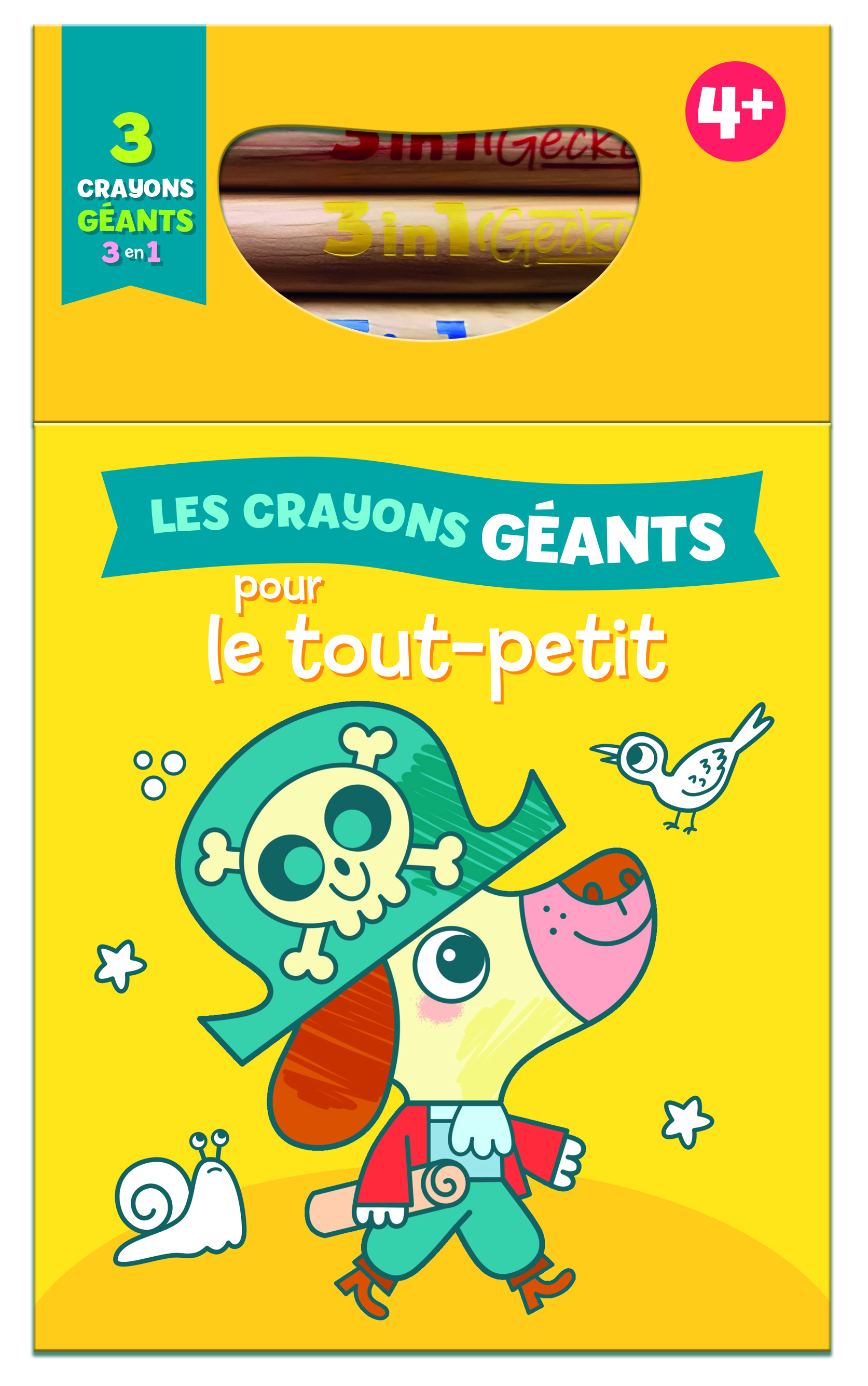 Le chien 4+ crayons géants magiques