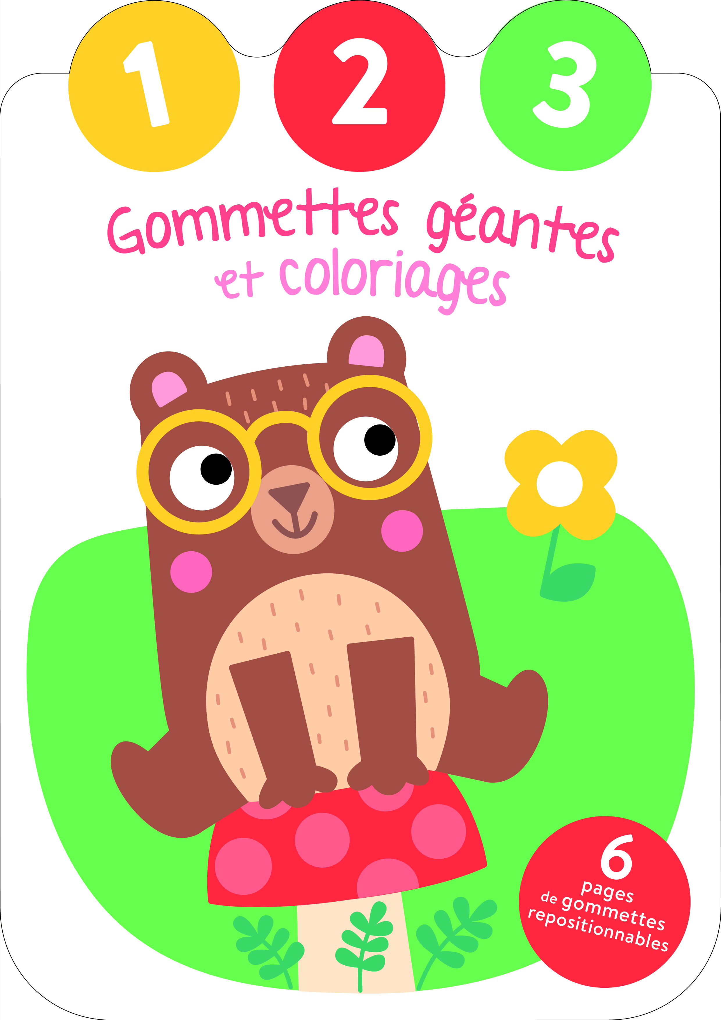 L'ours - Gommettes géantes et coloriages