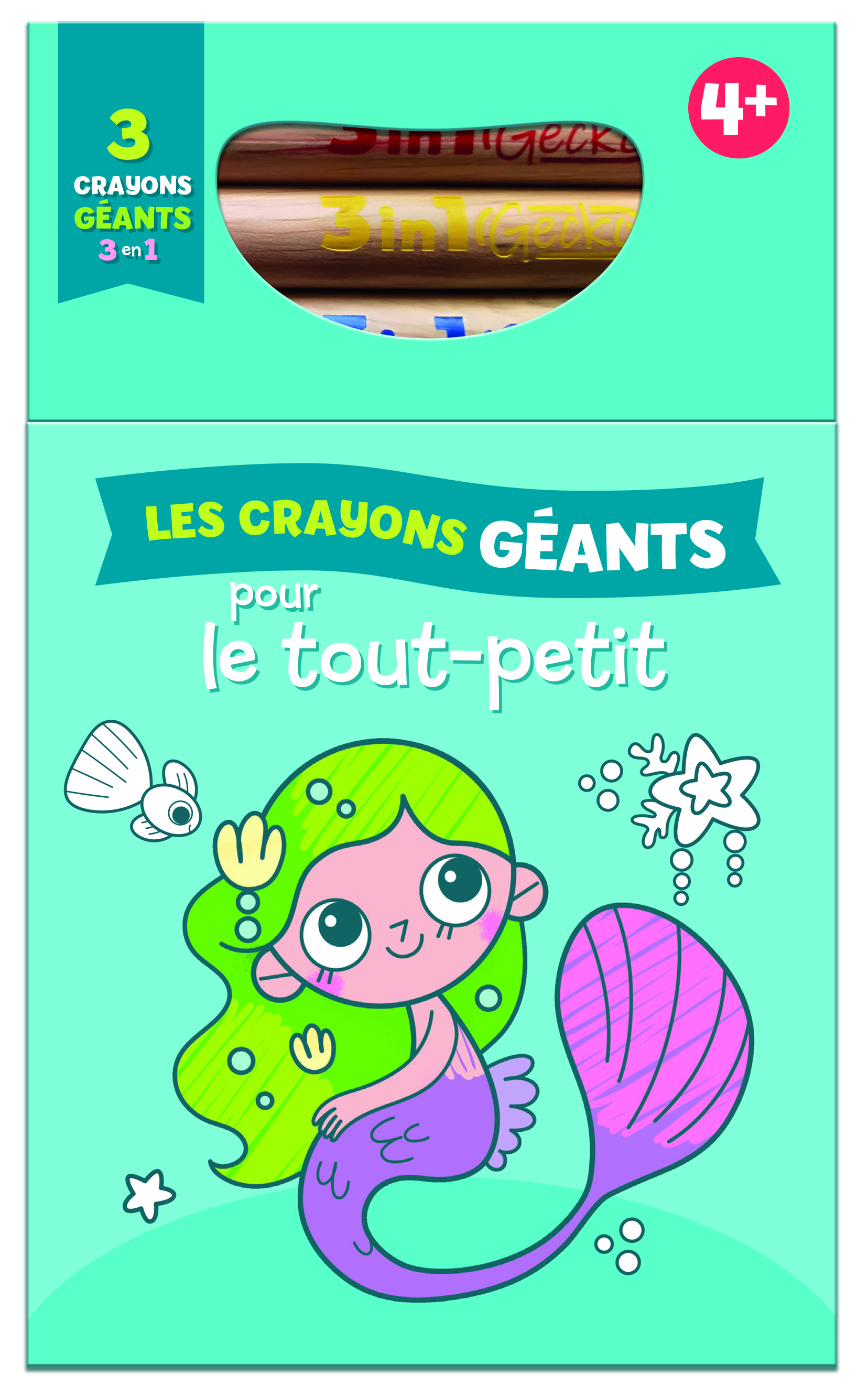 La sirène 4+ crayons géants magiques