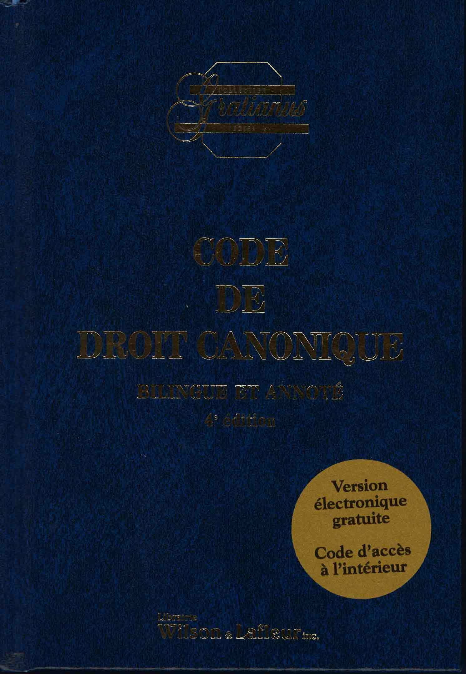 Code de droit canonique - 4éme Edition bilingue français-latin