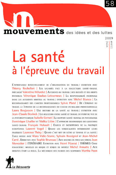Revue Mouvements numéro 58 La santé à l'épreuve du travail