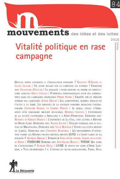 Revue Mouvements numéro 84 Vitalité politique en rase campagne