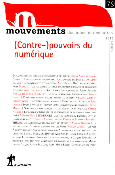 Revue Mouvements numéro 79 (Contre-)pouvoirs du numérique