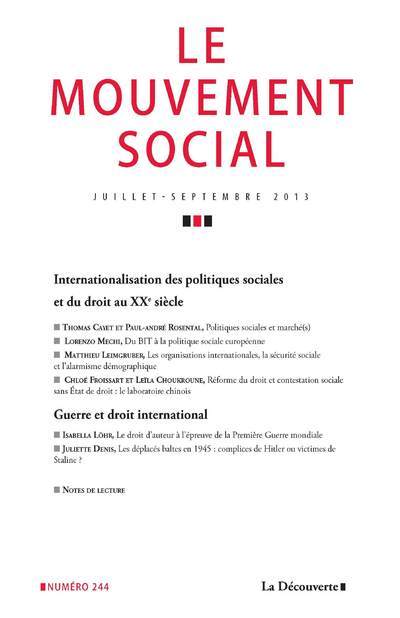 Le mouvement social numéro 244 Varia