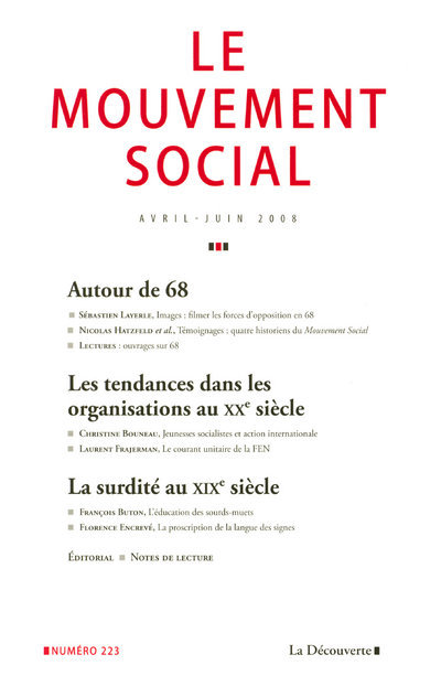 Le mouvement social numéro 223 Autour de 68