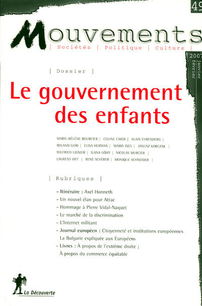 Revue Mouvements numéro 49 Le gouvernement des enfants