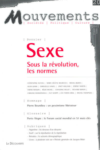 Revue Mouvements numéro 20 Sexe
