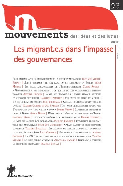 REVUE MOUVEMENTS NUMERO 93 MIGRANT E.S DANS LA NASSE