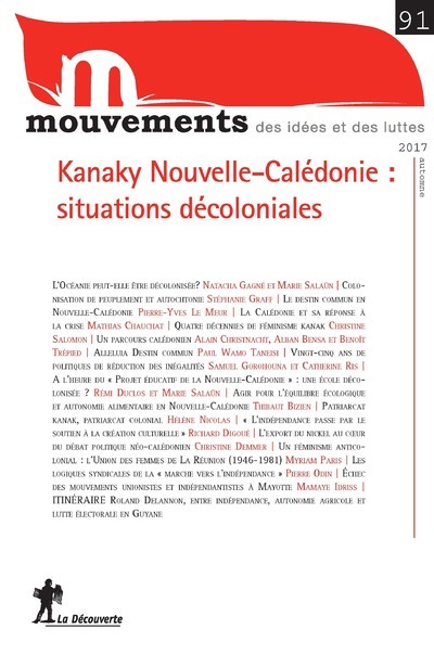 Revue Mouvements numéro 91 Kanaky Nouvelle-Calédonie : situations décoloniales