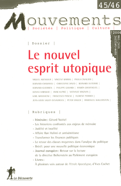 Revue Mouvements numéro 45/46 Le nouvel esprit utopique