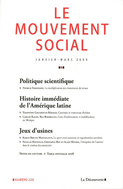 Le mouvement social numéro 226 Varia